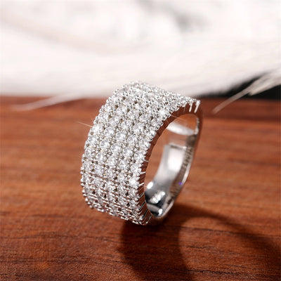 cz stone prong setting rings with silver plated brass | Gem Jewery