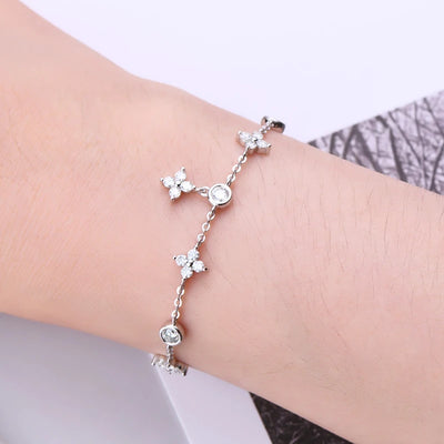 d moissanite four-leaf clover bracelets for girls with 100% 925 silver | Gem Jewery