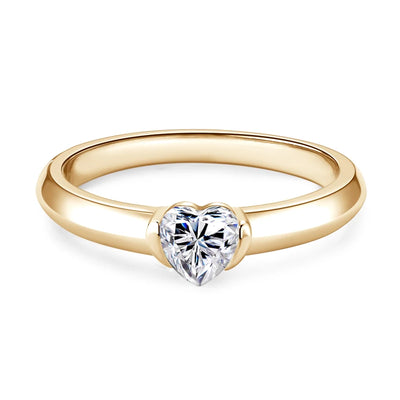 heart shaped solitaire moissanite ring for women with silver 925 | Gem Jewery